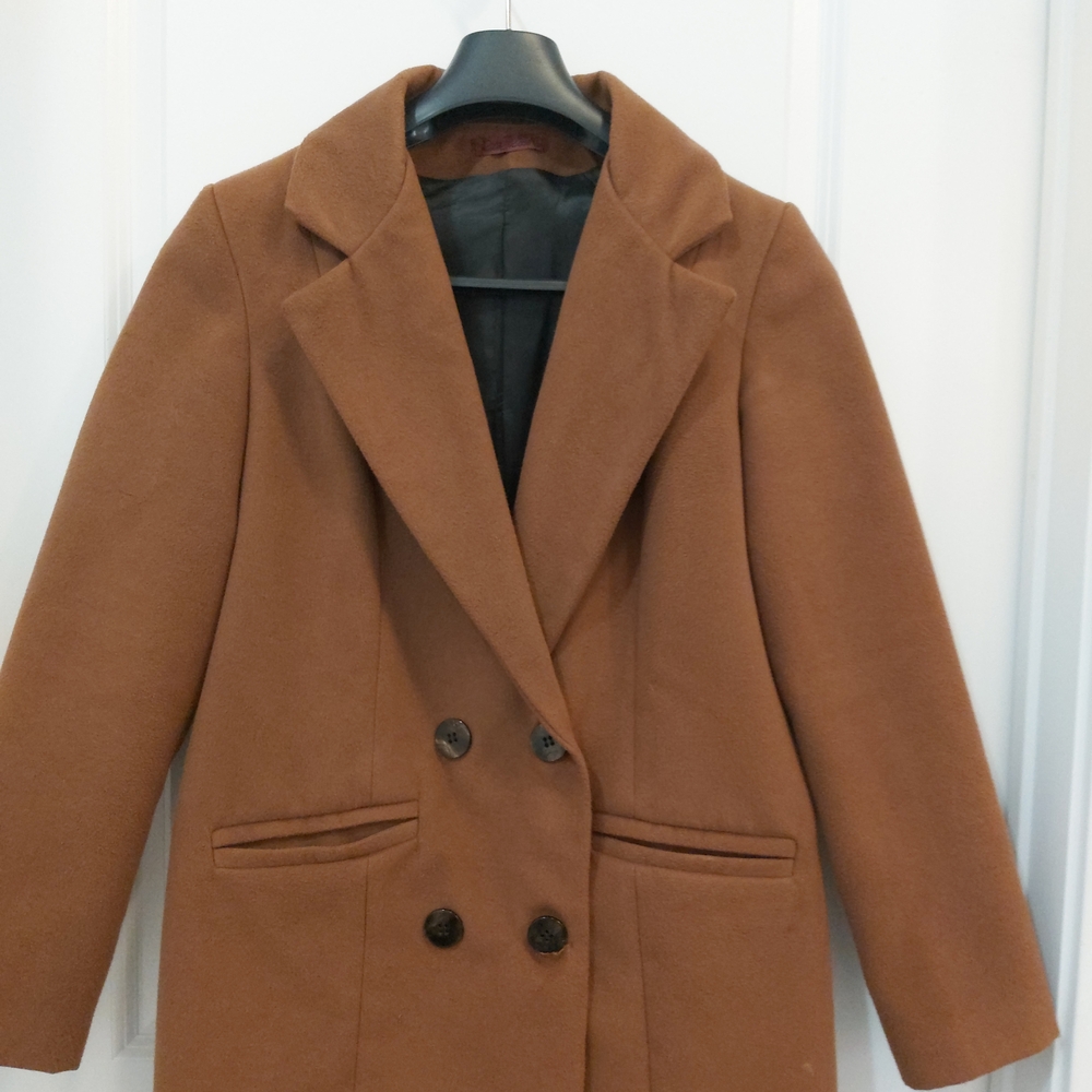 Women's Double-Breasted Brown PeaCoat